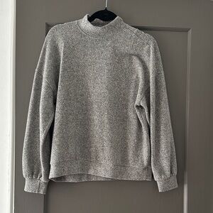 Lush Gray Mock Neck Pullover Sweater